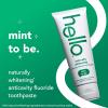 imageHello Naturally Whitening Fluoride Toothpaste Natural Whitening Toothpaste with Coconut Oil and Tea Tree Oil Tames Bad Breath Helps Moisturize and Fights Cavities Mint 3 Pack 47 Oz TubesPeppermint