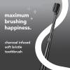 imagehello Charcoal Soft Toothbrush with Activated Charcoal from Sustainable Bamboo BPA Free Made from PlantBased Materials 4 Pack