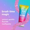 imagehello Unicorn Sparkle Kids Fluoride Toothpaste Natural Bubble Gum Flavor ADA Approved Ages 2 No Artificial Sweeteners No SLS Gluten Free Vegan Pack of 3 42 oz Tubes