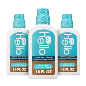 imageHello Activated Charcoal Extra Freshening Mouthwash Natural Fresh Mint and Coconut Oil Fluoride Free Alcohol Free Vegan SLS Free and Gluten Free 16 Fl Oz Pack of 3Natural Mint