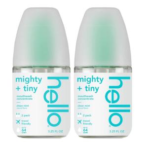 imageHello Clean Mint Mouthwash Concentrate for Bad Breath Alcohol Free Travel Size Mouthwash Made with Coconut Oil and Tea Tree Oil Helps Freshen Breath 2 Pack 325 fl Oz Pump BottlesClean Mint