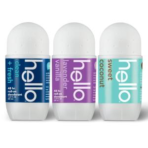 imageHello Lavender Vanilla Roll On Deodorant Aluminum Free for Women  Men 48 Hour NonSticky Formula Dries Quick No White Residue Travel Size 2 Pack 169 oz TubesVariety Pack