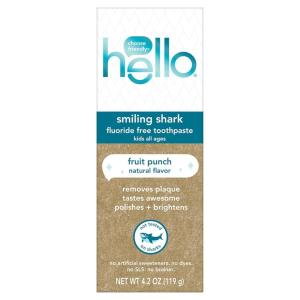 imageHello Natural Watermelon Flavor Baby ampamp Kids Fluoride Free Toothpaste Vegan SLS Free Gluten Free Safe to Swallow for Baby and Toddlers 42 Ounce Pack of 3Fruit Punch