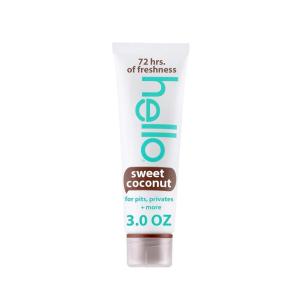 imagehello All Over Sweet Coconut Deodorant Cream Aluminum Free Deodorant Cream for Pits Privates  More Offers 72 Hours of Freshness Safe for Sensitive Skin Vegan 1 Pack 3 Oz TubeSweet Coconut