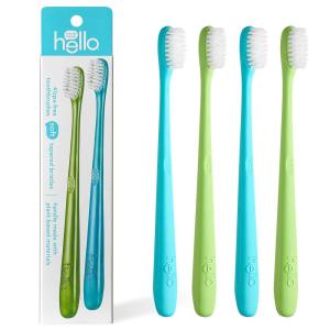 imagehello Blue ampamp Green Soft Toothbrush BPAFree Made from PlantBased Materials 2 Count Pack of 2