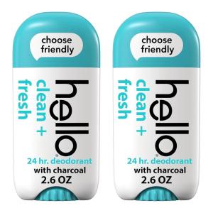 imagehello Clean and Fresh Aluminum Free Deodorant for Women and Men with Charcoal 24Hour Freshness Baking Soda Free Deodorant Dermatologically Tested 26 oz Stick 2 Pack