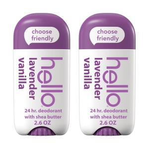 imagehello Lavender Vanilla Aluminum Free Deodorant for Women and Men with Shea Butter 24Hour Freshness Baking Soda Free Deodorant Dermatologically Tested 26 oz Stick 2 Pack