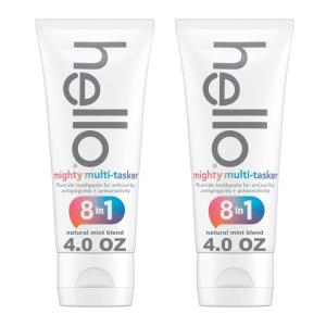 imagehello Mighty Multitasker Fluoride Toothpaste 8in1 Toothpaste with Minty Flavor Anticavity Antigingivitis Antisensitivity Strengthens Enamel and Whitens 2 Pack 40 Oz Tubes4 Ounce Pack of 2