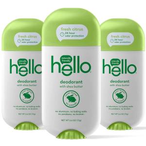 imagehello Shea Butter Fresh Citrus Deodorant for Women and Men Aluminum Free Baking Soda Free Parabens Free 24 Hour Protection 26 Ounce Pack of 3Citrus