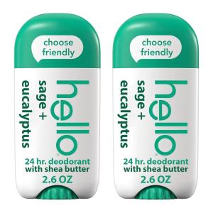imagehello White Sage  Eucalyptus Deodorant With Shea Butter for Women  Men Aluminum Free Baking Soda Free Parabens Free 24 Hour Odor Protection 26 Ounce 2 Pack