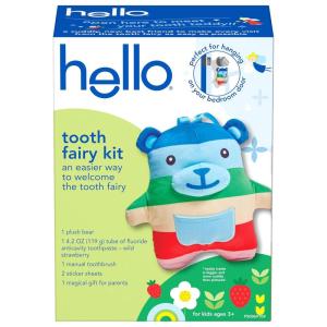 imagehello Wild Strawberry Kids Toothpaste with Fluoride Strawberry Toothpaste for Kids Safe for Ages 2 and Up Helps Prevent Cavities Strengthen Enamel and Polishes Teeth ADA Approved 3 Pack 42 OzTooth Fairy Kit