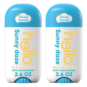 imagehello Sunny Daze Aluminum Free Deodorant for Women and Men with Shea Butter 24Hour Freshness Baking Soda Free Deodorant Dermatologically Tested 26 oz Stick 2 pack
