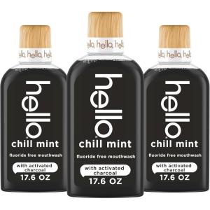 image:imageHello Clean Mint Alcohol Free Mouthwash with Aloe Vera 176 Fl Oz Antigingivitis Gum Mouthwash with Farm Grown Mint Fluoride Free No Alcohol for Zero Burning Vegan Minty Oral Rinse 3 PackChill Mint