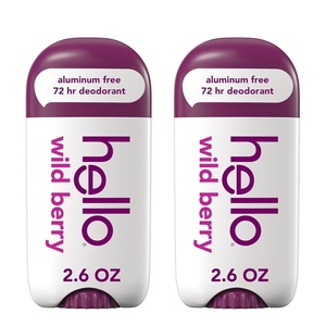 image:imagehello Fresh Citrus Aluminum Free Deodorant for Women and Men 72Hour Deodorant Only 9 Ingredients Baking Soda Free Enriched with Shea Butter Vegan 26 oz Stick Deodorant 2 PackWild Berry