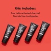 image:imagehello Activated Charcoal Epic Teeth Whitening Fluoride Free Toothpaste Fresh Mint and Coconut Oil Vegan SLS Free Gluten Free and Peroxide Free 4 Ounce Pack of 4