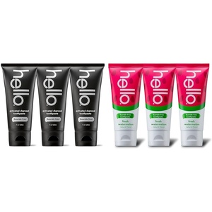 image:imageHello Activated Charcoal Toothpaste Fluoride Free with Activated Charcoal amp Natural Watermelon Flavor Baby amp Kids Fluoride Free Toothpaste Vegan SLS Free