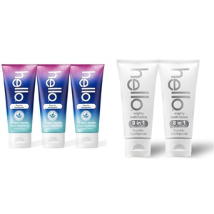 image:imageHello Dragon Dazzle Blue Raspberry Kids Toothpaste Fluoride Ages 2 amp Mighty Multitasker 8in1 With Minty Flavor Anticavity Antig
