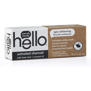 image:imageHello Oral Care Activated Charcoal Fluoride Whitening Toothpaste Vegan amp SLS Free 4 Ounce Pack of 1Original
