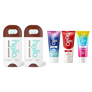 image:imagehello Coconut Deodorant 2 Pack  hello Kids Toothpaste Variety Pack with Dragon Strawberry Unicorn Flavors 42 Ounce Pack of 3