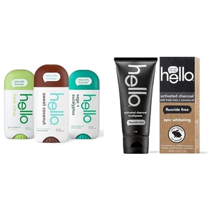 image:imagehello Deodorant Variety Pack Sweet Coconut Fresh Citrus White Sage amp Activated Charcoal Epic Whitening Fluoride Free Toothpaste Fresh Mint  Coconut Oil Vegan amp SLS Free