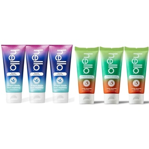 image:imagehello Dragon Dazzle Blue Raspberry and Mermaid Orange Dreamsicle Kids Toothpaste with Fluoride Ages 2 Pack of 3 42 OZ Tubes 6 Total