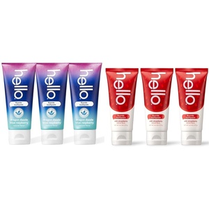 image:imagehello Kids Toothpaste Bundle with Dragon Dazzle Blue Raspberry 42 OZ 3Pack and Wild Strawberry 3Pack