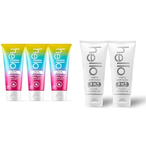 image:imagehello Unicorn Sparkle Kids Fluoride Toothpaste Natural Bubble Gum Flavor ADA Approved Ages 2 amp Mighty Multitasker Fluoride Toothpaste 8in1 Toothpaste with Minty Flavor Anticavity