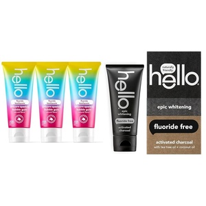 image:imagehello Unicorn Sparkle Kids Fluoride Toothpaste Natural Bubble Gum Flavor ADA Approved amp Activated Charcoal Epic Whitening Fluoride Free Toothpaste Fresh Mint  Coconut Oil