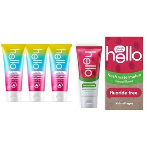 image:imagehello Unicorn Sparkle Kids Fluoride Toothpaste Natural Bubble Gum Flavor amp Kids Natural Watermelon Fluoride Free Toothpaste Vegan amp SLS Free