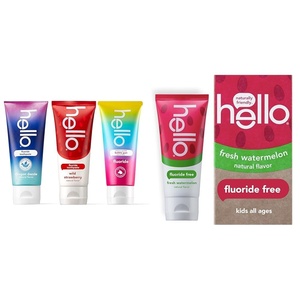 image:imagehello Variety Unicorn Strawberry Dragon Fluoride Kids Toothpaste Anticavity Natural Flavors Vegan SLS Free Gluten Free Ages 2 42 Ounce Pack of 3 amp Kids Natural Watermelon Fluoride