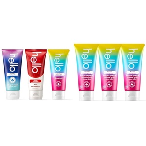 image:imagehello Variety Unicorn Strawberry Dragon amp Unicorn Sparkle Kids Toothpaste Bundle with Fluoride Natural Flavors Vegan Gluten Free Ages 2 Packs of 3 42 Ounce Tubes